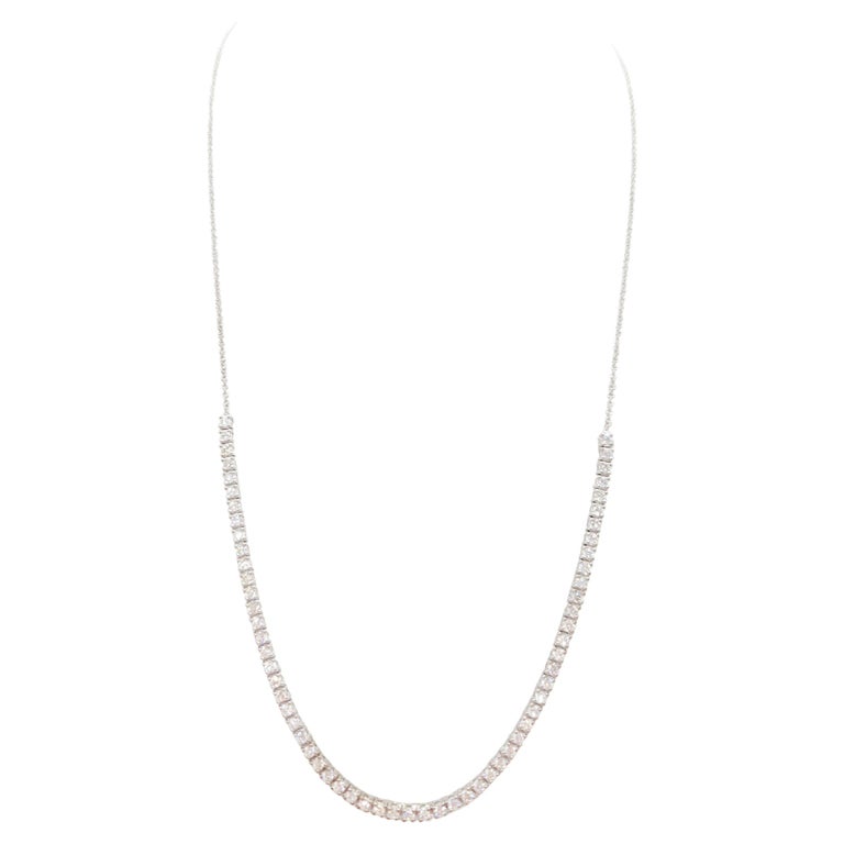 1.67 Carat Diamond Mini Tennis Necklace 14 Karat White Gold 18''