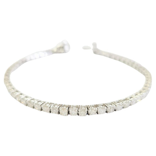 5.10 Carat Natural Diamond Tennis Bracelet 14 Karat White Gold