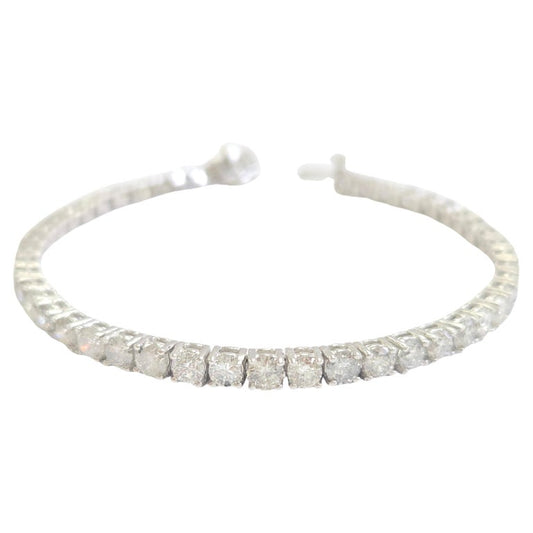 8.53 Carat Natural Diamond Tennis Bracelet 14 Karat White Gold