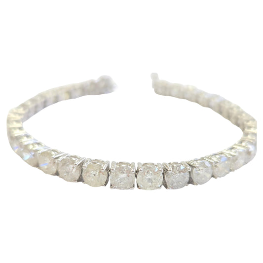 18.75 Carat Natural Diamond Tennis Bracelet 14 Karat White Gold