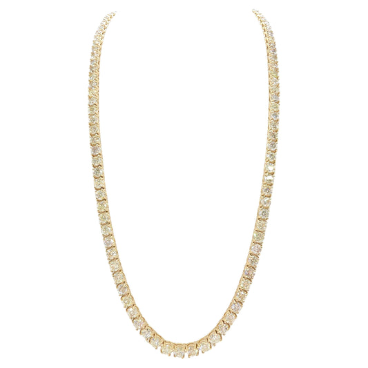 40.58 Carat Natural Diamond Tennis Necklace in 14K Yellow Gold 22"