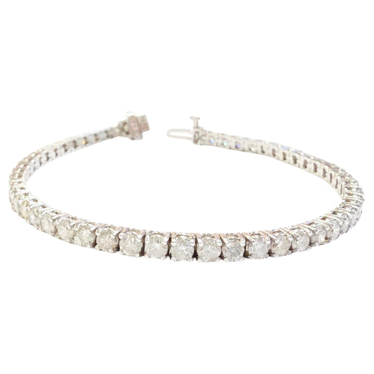 6.50 Carat Natural Diamond Tennis Bracelet 14 Karat White Gold