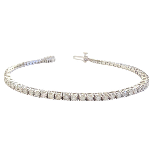 2.21 Carat Natural Diamond Tennis Bracelet 14 Karat White Gold