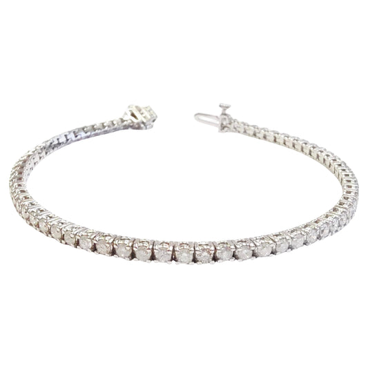 2.70 Carat Natural Diamond Tennis Bracelet 14 Karat White Gold